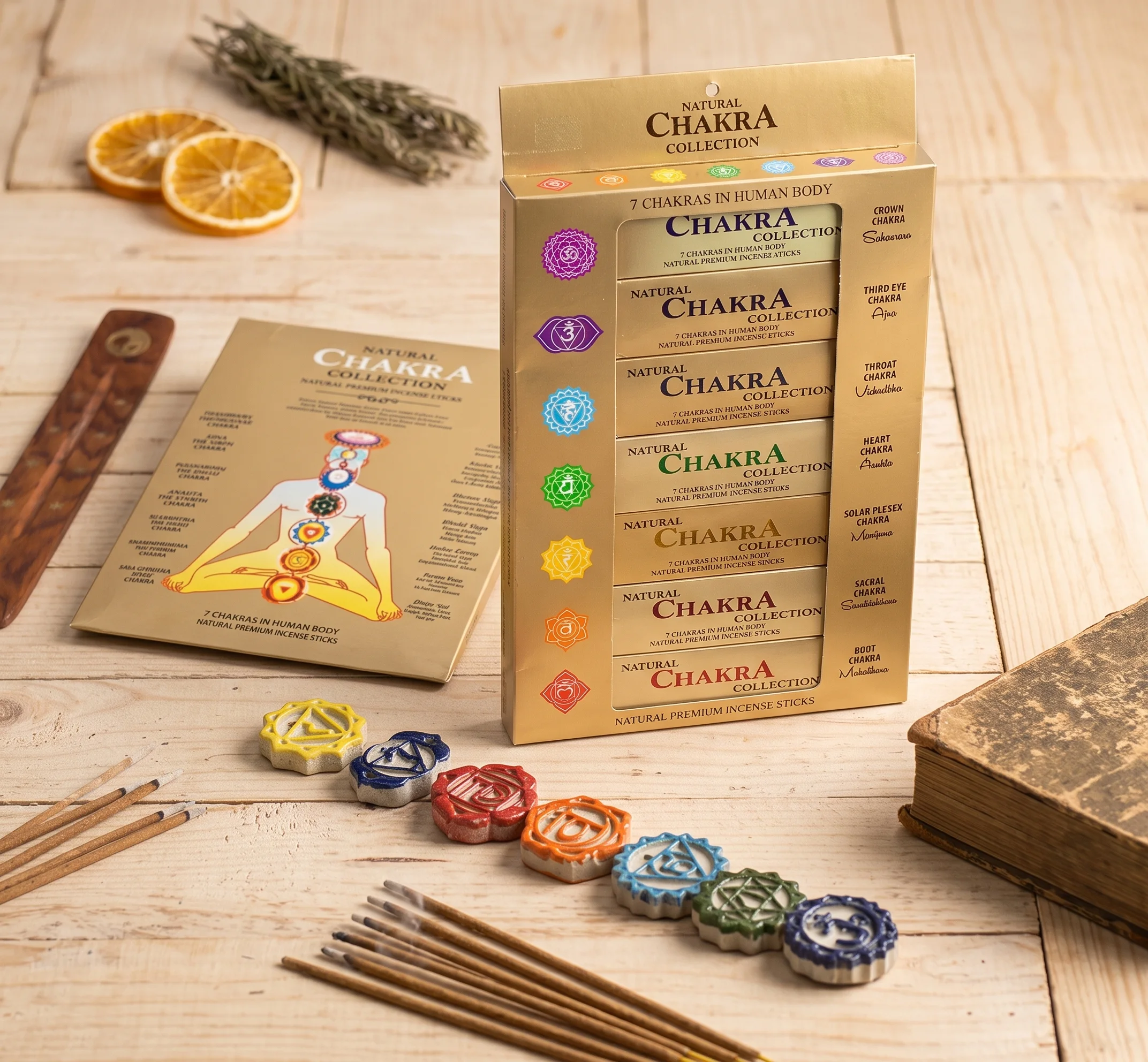 Natural Chakra Collection – 7 Çakra Doğal Çubuk Tütsü Seti