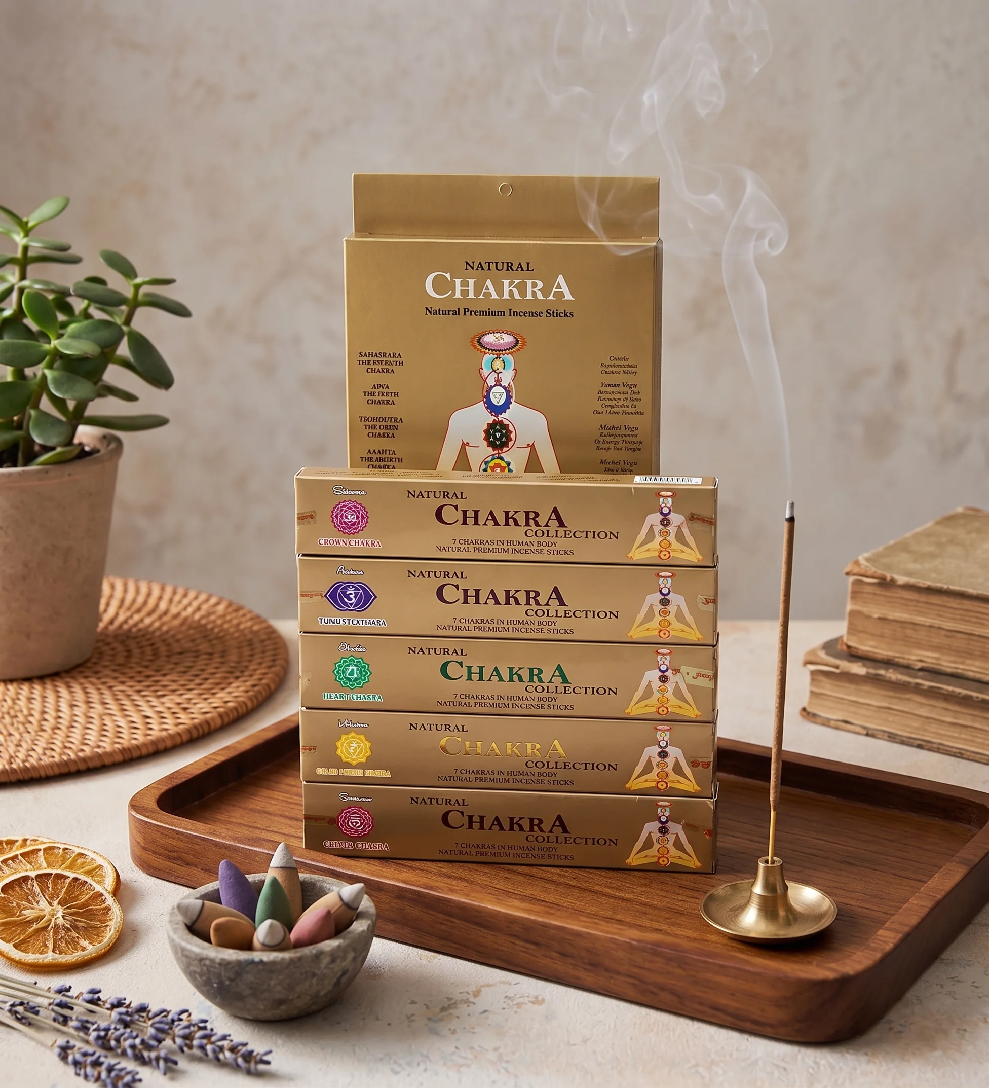 Natural Chakra Collection – 7 Çakra Doğal Çubuk Tütsü Seti