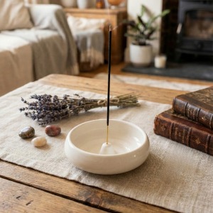 Beyaz Seramik Çubuk Tütsülük