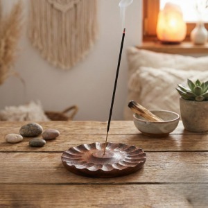 El Oyması Ahşap Çiçek Desen Tütsülük 