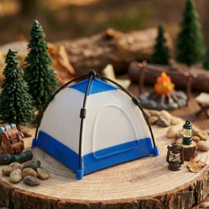 Mini Çadır Lamba Beyaz-Lacivert