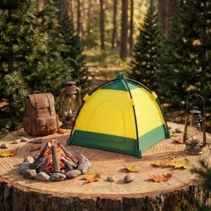 Mini Çadır Lamba Sarı-Yeşil