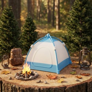 Mini Çadır Lamba Beyaz-Mavi