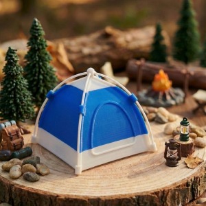 Mini Çadır Lamba Lacivert-Beyaz