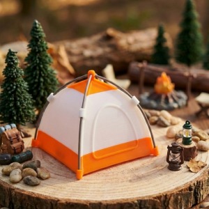 Mini Çadır Lamba Beyaz-Turuncu