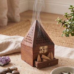 Büyük Boy Çekmeceli Ahşap Piramit Tütsülük