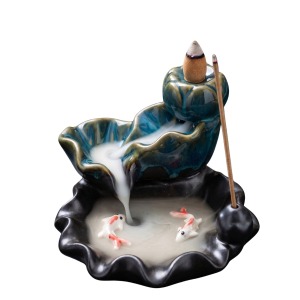 Balık Desenli Seramik Geri Akış Tütsülük