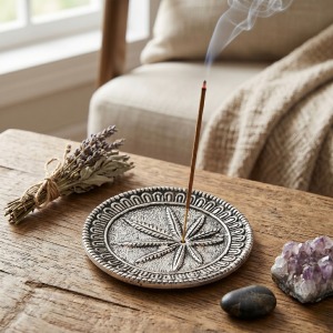 Kabartma Desenli Metal Çubuk Tütsülük